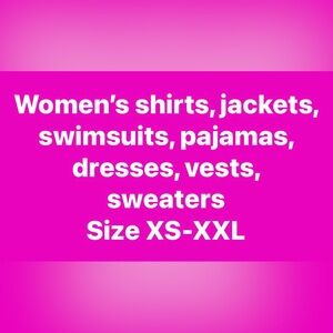 Women’s clothing. Sizes range from XS-2XL.